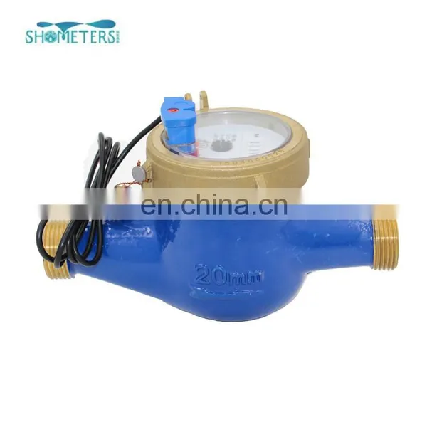 Good Price 5 Wheels Brass Multi Jet 15mm 1L Pulses Output Water Flow Meter photo-4