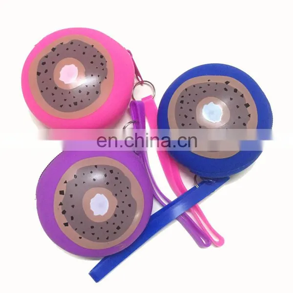 Women Gender Round Key Bags Customized Plain Silicone Coin Purse Wallets photo-3