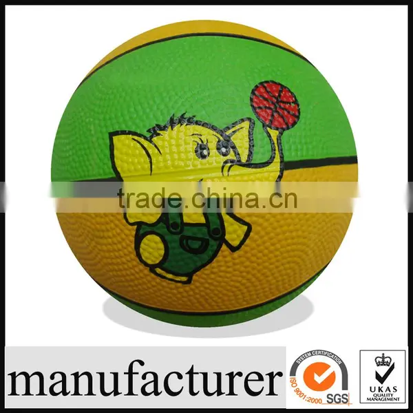 GY-L030 Colorful Rubber Basketballs, High Quality Rubber Bladder