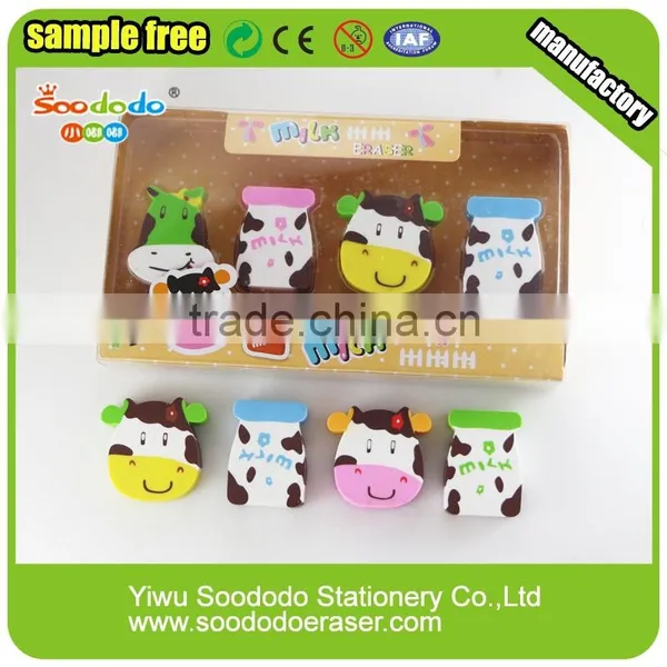 Student Supply 2D Ectrusion Animal Cow Shaped Erasers photo-4