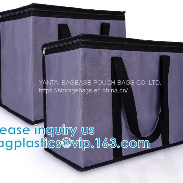 Silver Aluminium Foil Cake Pizza Carrier Insulated Thermal Lunch Picnic Bag Cooler Bag,Insulated Wine Cooler Bag/Wholesa photo-4