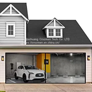 Fiberglass Magnetic Garage Door Screen 16X7 FT for 2 Car Door Magnetic Closure Heavy Duty Weighted Bottom Screen Net Self Sealing Garage Door Mesh Curtain W/6 S