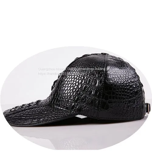 Leather Hats Men's Trendy Peaked Caps Autumn And Winter Crocodile Leather Outdoor Shade Fashion Baseball Caps Travel Sun Protection Caps photo-2