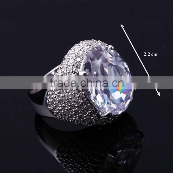 On Sale Fall 2016 Bridal Jewelry Big Zircon Crystal Propose Gorgeous Oval Ring photo-4