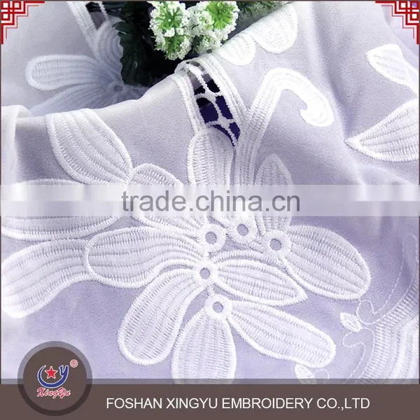 New Arrival 125-130cm Chemical Lace Embroidery Fabric in White for Women Wedding Dress With a Light Texture Supplier's Choice photo-4