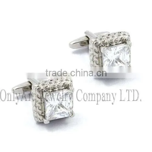 CZ Pave Setting Cufflinks Custom Design 925 Sterling Sliver Cufflinks photo-2