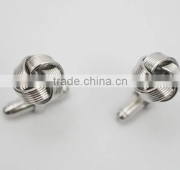 Factory Supply Top Quality Cheap Copper Metal Silk Knot Cufflinks photo-5