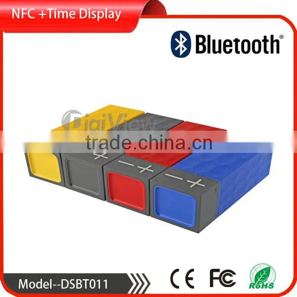 Metal Bluetooth Speaker Wireless Portable Hands Free Phone Call Digital Clock NFC Function OEM Bluetooth Speaker photo-3