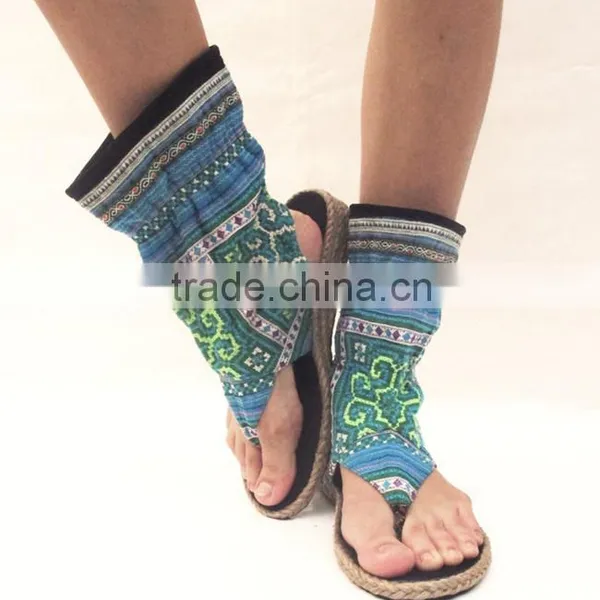 Tribal Fabric Sandals, One of a Kind Vegan Friendly Hand-dyed Ethnic Flip Flops photo-4