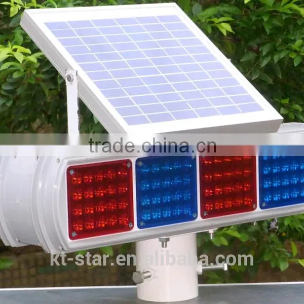 Super Bright Kutuo Two-sided 12 Volt Led Solar Powered Warning Flashing Light photo-1