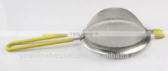 High Quality Stainless Steel Mesh Flour Sifter With Long Silicone Handle and Ear photo-3