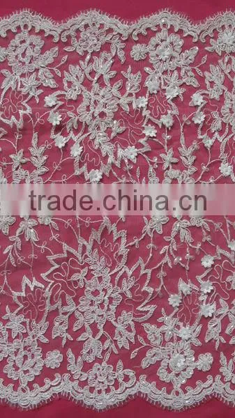 3d Flowers/beading/cording Wide Lace Trimming