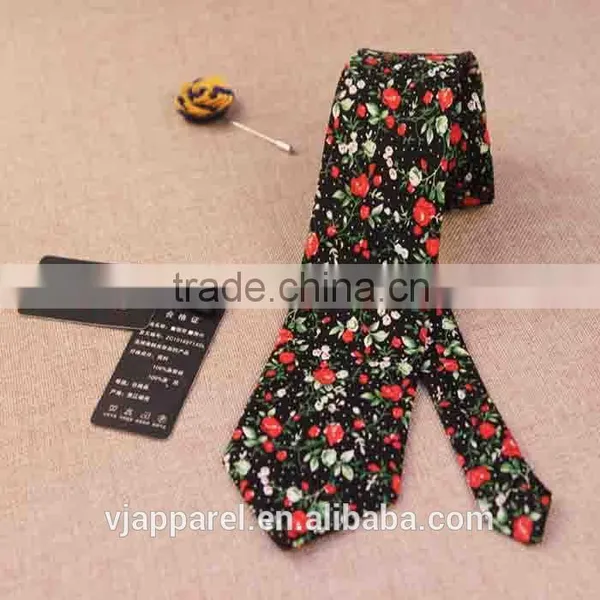 New Fashion High Quality Custom Print Cotton Skinny Neck Tie 2015 photo-2