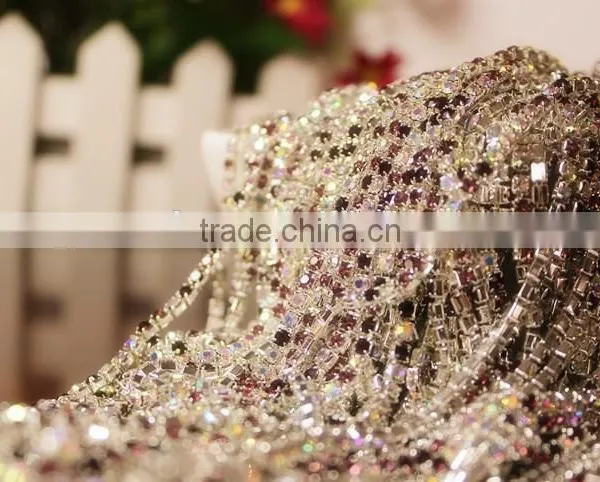 SS20 4.5mm Colorful Crystal Silver Plated Rhinestone Chain Hanging Crystal Wedding Decorations, Garments Decoration YSCHC1015 photo-2