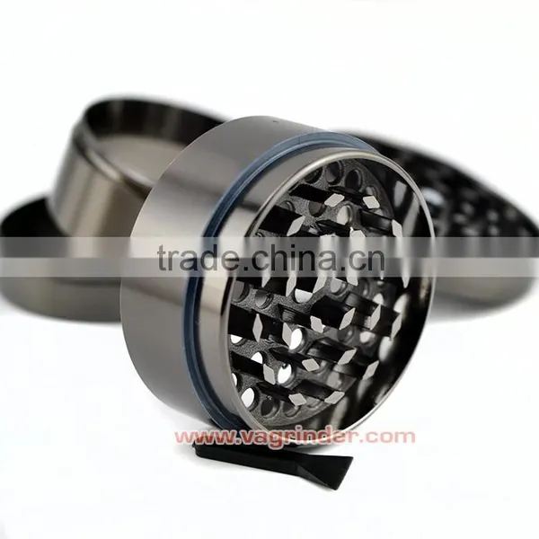 Premium Herb Grinder - 4 Piece With Pollen Catcher - Travel Bag & Cleaning Brush - Tobacco Grinder - Spice Grinder (Gunmetal) photo-4
