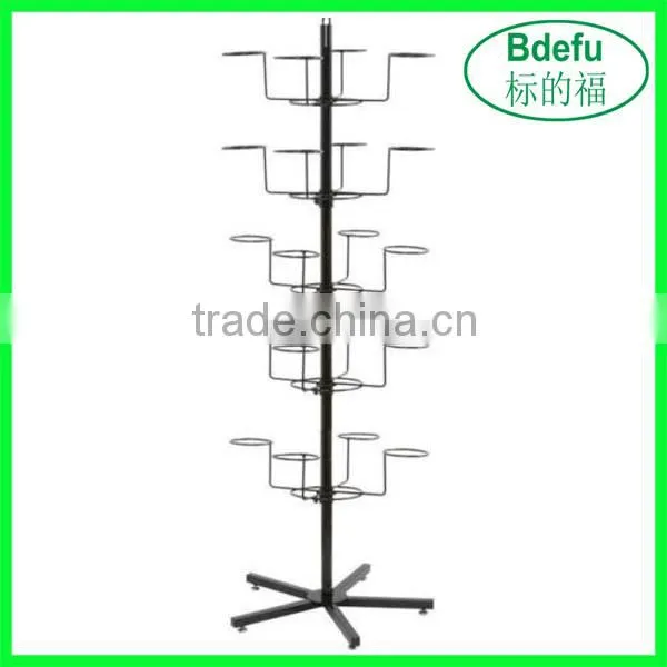 Counter Top Hat Rack - Cap Display Retail Hat Cap Rack Rotating Spinner Metal Stand Floor