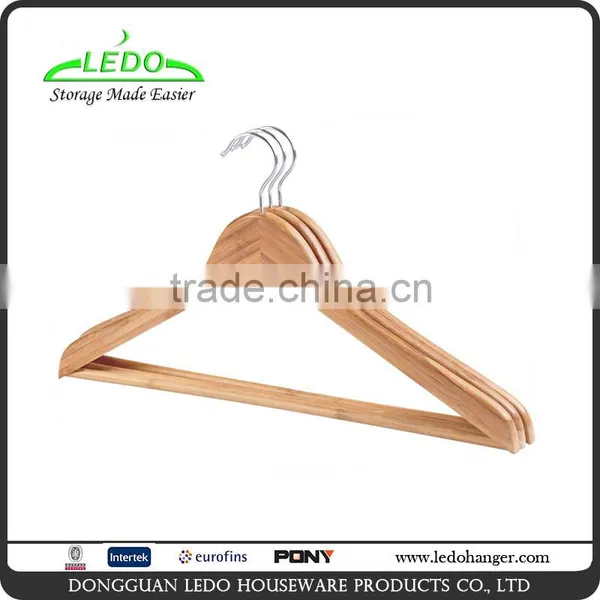 Promotional Wood Clothes Hangers With Trousers Bar