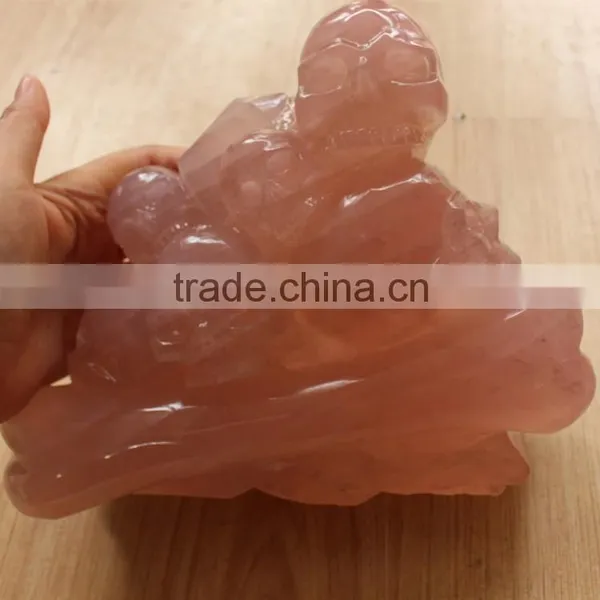 Top Quality Rose Quartz Crystal Multi Skulls Hand Carved photo-5