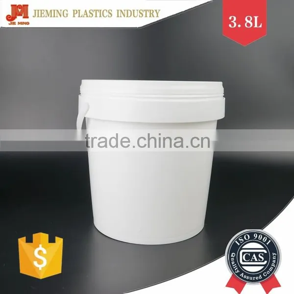 1 Gallon Plastic Pails, Small Round Barrel for Paint With Handles, 1 Gallon Chemical Container