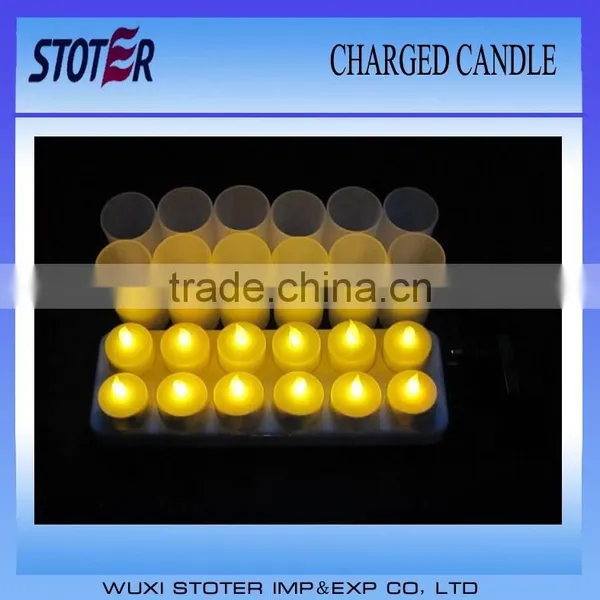 Rechargeable Tea Light Candle With Cup ,inductive Charging Led Candle