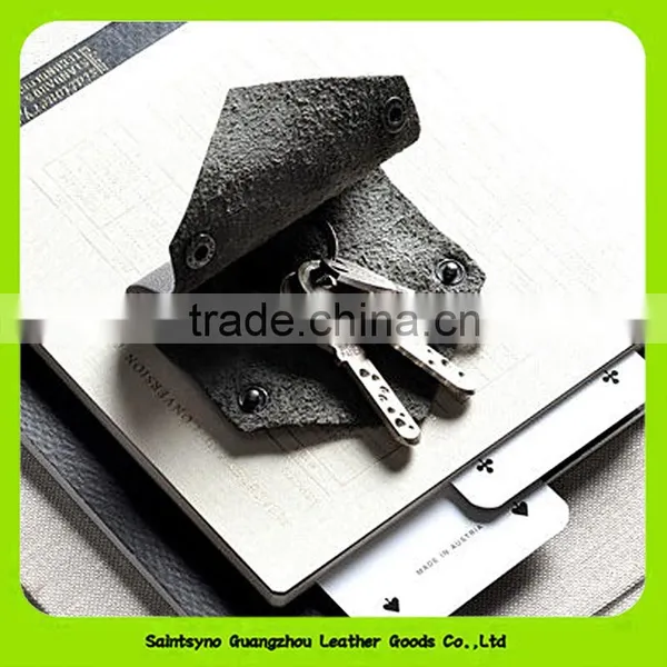 15616 Customized LOGO Promotional Gift Leather Key Ring Holder Wallets Man photo-5