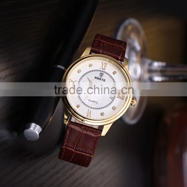 2016 New Product Quartz Mens Watches Real MOP Dial Genuine Leather Watches Hot Style Good Quality photo-3