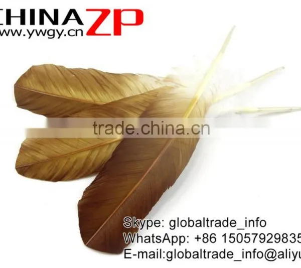 Leading Supplier CHINAZP Wholesale Plume Dyed Bulk Gold Metallic Half Dipped Bicolourable Turkey Feathers photo-3