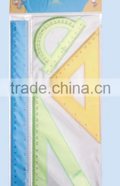 4 in1 plastic multi-functional geometric drawing rulers