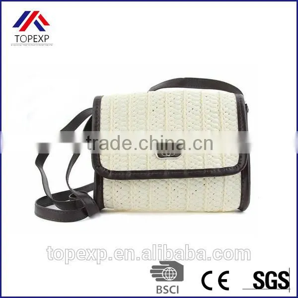 Custom Female Straw Bag Shoulder Bag With Leather Band photo-6