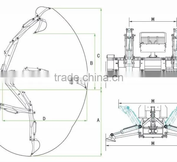 Hot Sail Biggest Huge Type Tractor PTO Use Hydraulic 180 Degree Swing Back Hoe Back Digger Excavator Lw-12 With CE Certification photo-6