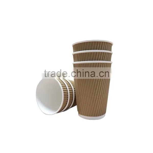 Disposable Custom Printed Different Size Double PE Wall Kraft Paper Cups photo-3