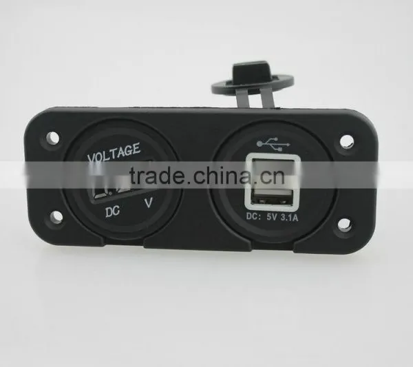 Black White Battery Waterproof Voltage Meter for Car Marine Truck photo-3