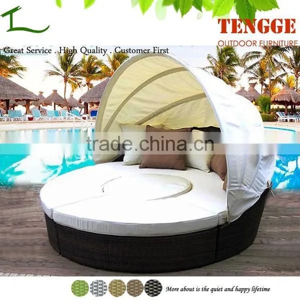 YH-8039B Rattan Sofa Bed Product Rattan Round Outdoor Furniture photo-3