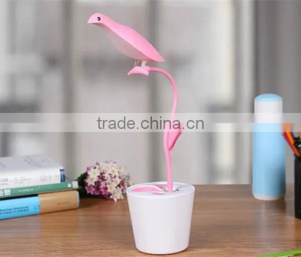 Simple Free Bird Lamp LED Small Table Lamp Bedroom Bedside Foldable USB Rechargeable Lamps photo-4