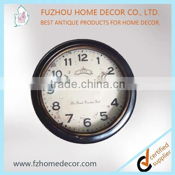 MDF large size wood wall alarm clock with customized clock paper