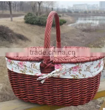 Natural Material Handmade Empty Wicker Fruit Basket With Lid photo-3