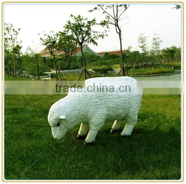 Customized Garden Decoration Life Like Poly Stone White Sheep Statue Supplier photo-2
