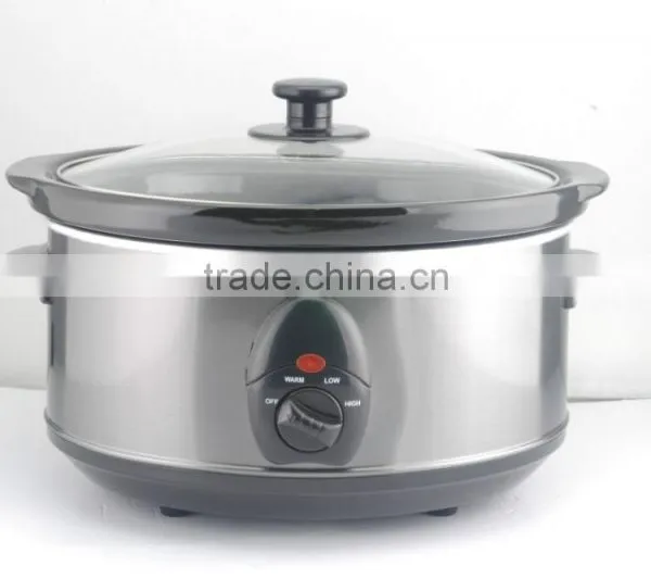 3.5L Oval Shape Electric Slow Cooker With CE/ROHS With Ceramic Port 3 Heat Setting Low High Warm photo-2