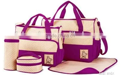 Wholesale Durable 5pc Set Baby Diaper Bag With Polyester photo-3