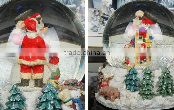 Resin Christmas Snow Globe Musical Snow Globe for Christmas Decoration photo-2