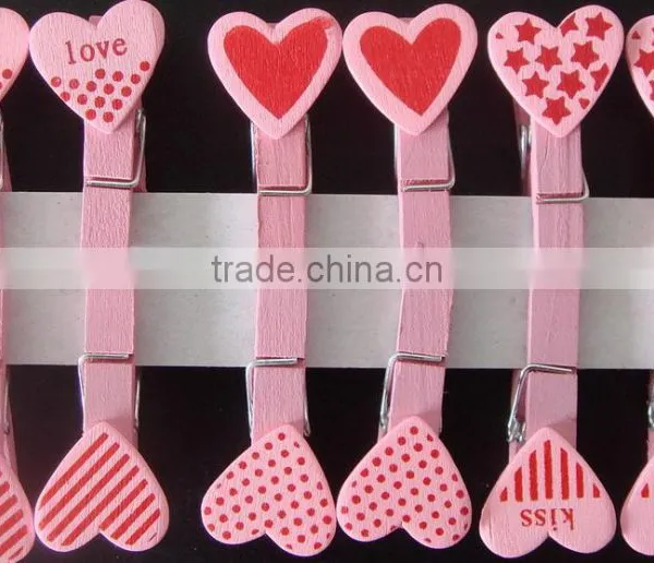 Small Craft Wood Cloth Peg With Iron Ring Factory photo-3