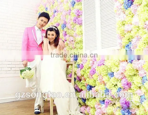 Wedding Flower Wall Backdrop, Wedding Decorate ,Silk Flower Wall Decoration With Commercial Logo photo-3