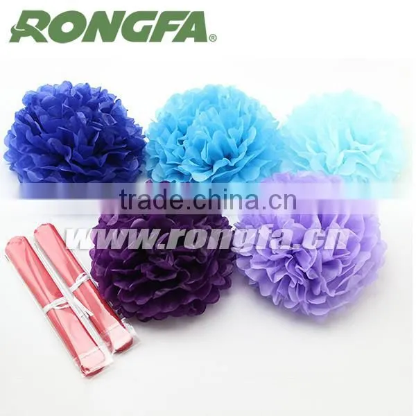 8'' Tissue Paper Pompom Garland For Festival Decoration photo-2