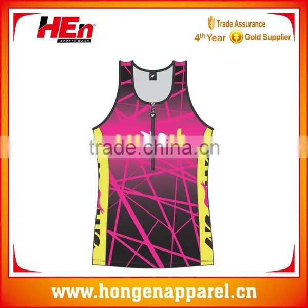 Hongen Apparel Sublimation Sleeveless Tri Suit/Triathlon Wetsuit Custom Lycra Tri Suit,triathlon Top