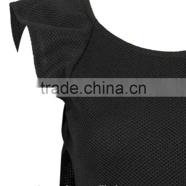 2016 Sexy Black Open Back Ruffle Knit Bodycon Evening Dress HSD2207 photo-6