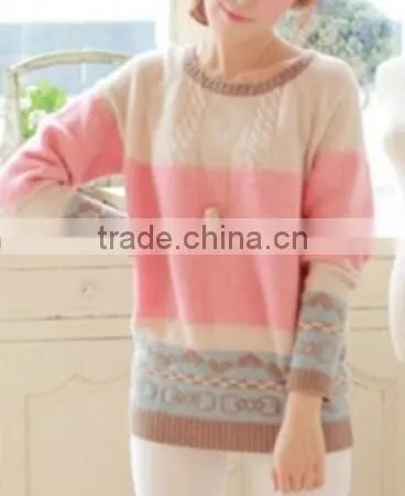 Women's Round Collar Long Sleeve Printed Cashmere Cardigan Sweater/The First Set of Sweaters