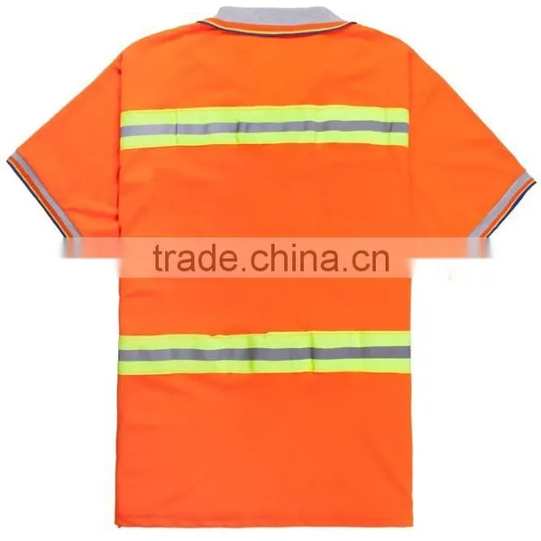 Custom Dustman Orange Hi Vis 3M Reflective Polo Shirt photo-2