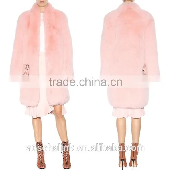 2016 Best Selling Winter Women Pink Sexy Fox Fur Coat OEM Service photo-5
