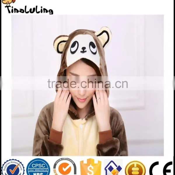 New Brown Monkey Pajamas For Women Nightgown Pajama Adult Pajama One Piece Polyester Pajamas Pyjamas photo-5