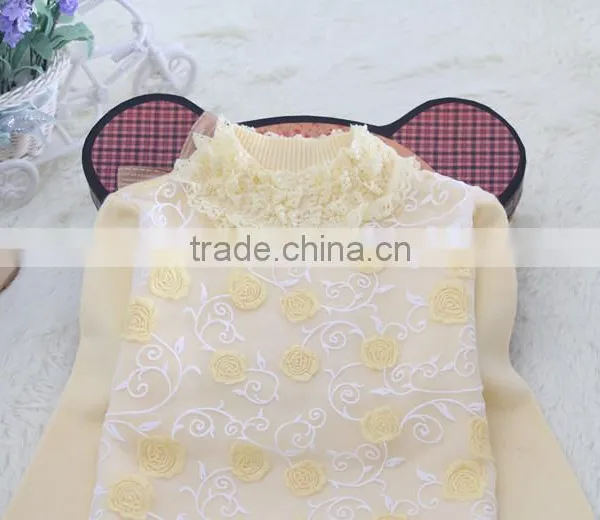 European Style Lace Fashion Hot Sale Factory Price High Neck Kids Sweater